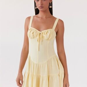 Peppermayo Lucie Linen Mini Dress - Butter Yellow